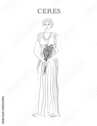 Ceres, Roman goddess of agriculture, grain crops, fertility and motherly relationships