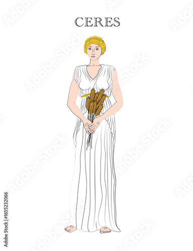 Ceres, Roman goddess of agriculture, grain crops, fertility and motherly relationships