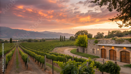 sunset vineyard mendoza argentina wine, wine cellar, grapes, vines	
