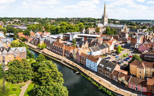 Riverside Walk in Norwich aerial view