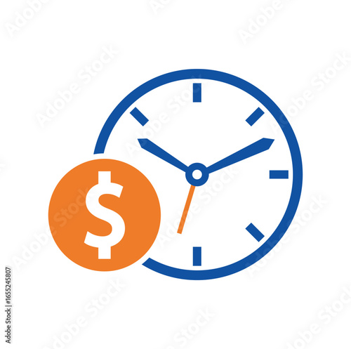 Time dollar logo design template icon. 