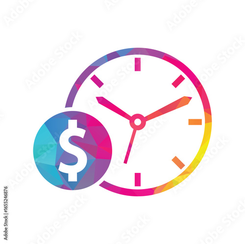Time dollar logo design template icon. 
