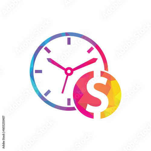 Time dollar logo design template icon. 