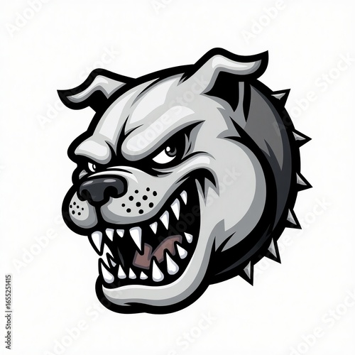 angry dog head mascot logo