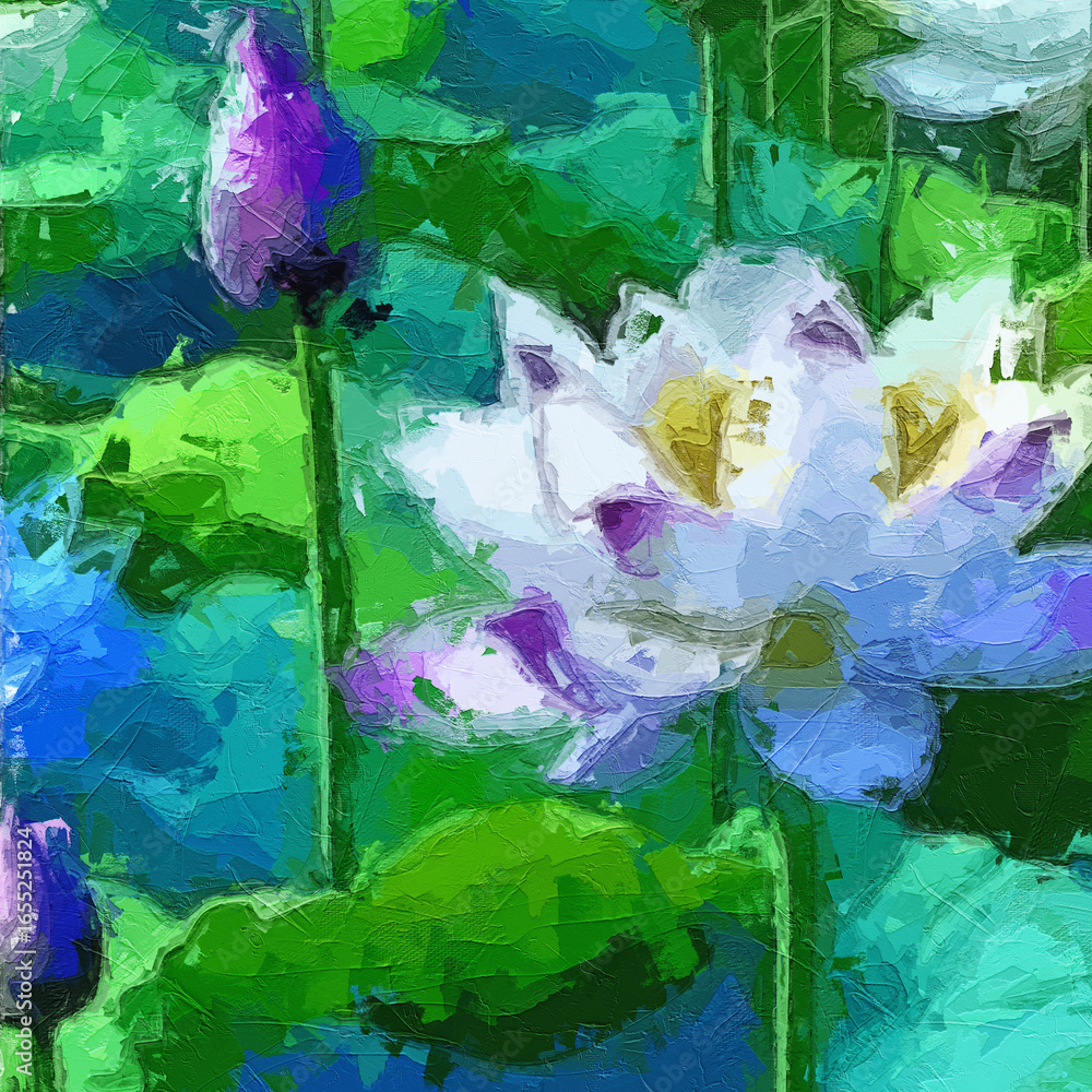 Obraz premium Various oil paintings, flowers, lakes, swans, landscapes, forests, birds, streams, chrysanthemums, butterflies, lotus leaves, lotus flowers