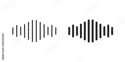 Sound Wave Icons in Minimalist Style isolated on white background