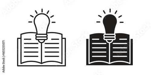 Lightbulb Idea on Open Book, Isolated on White Background
