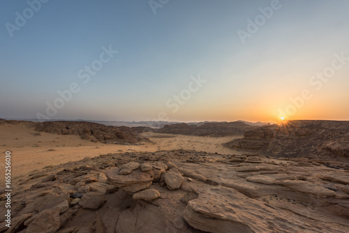 AlUla Art: Wadi Rum landmarks (Saudi Arabia)- sunset