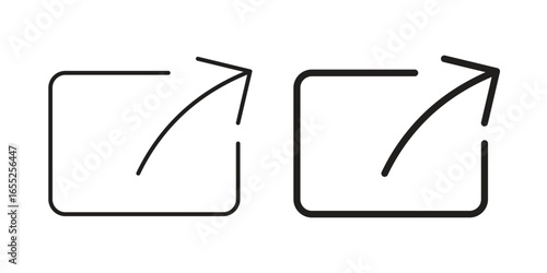 External Link Icons in Minimalist Style Isolated on White Background