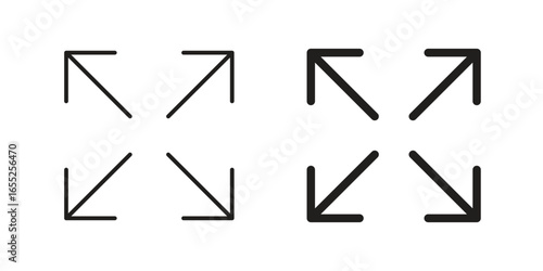 Arrow Icons Set in Grid Layout Isolated on White Background