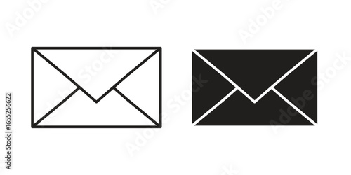 Email Icons in Simple Design isolated on white background
