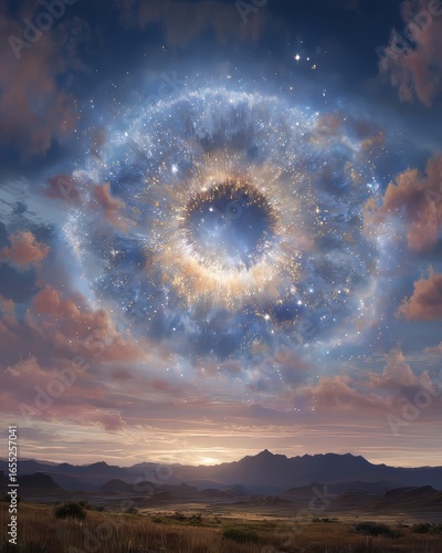 Cosmic Portal Opening in the Middle of a Desert on an Alien Planet