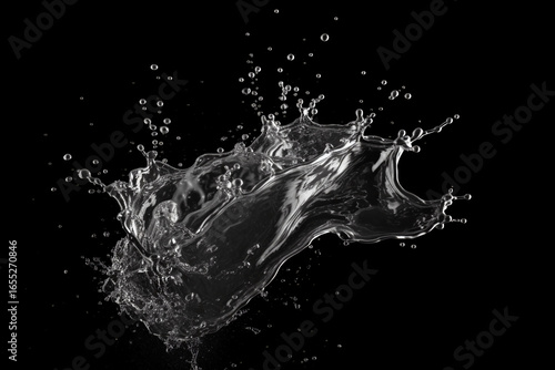 water splash overlay on black background