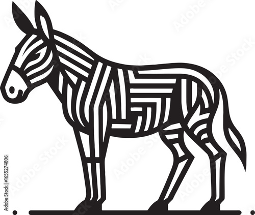 Zebra zebra icon isolated on white background. Vector illustration