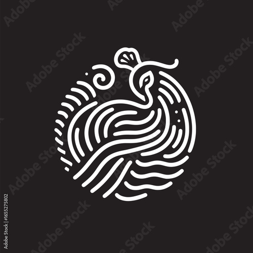 Chinese New Year of the Rooster. Vector illustration on a dark background