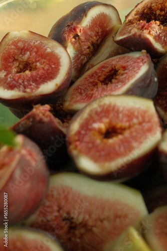 Close up of fresh figs on a summer charcuterie board