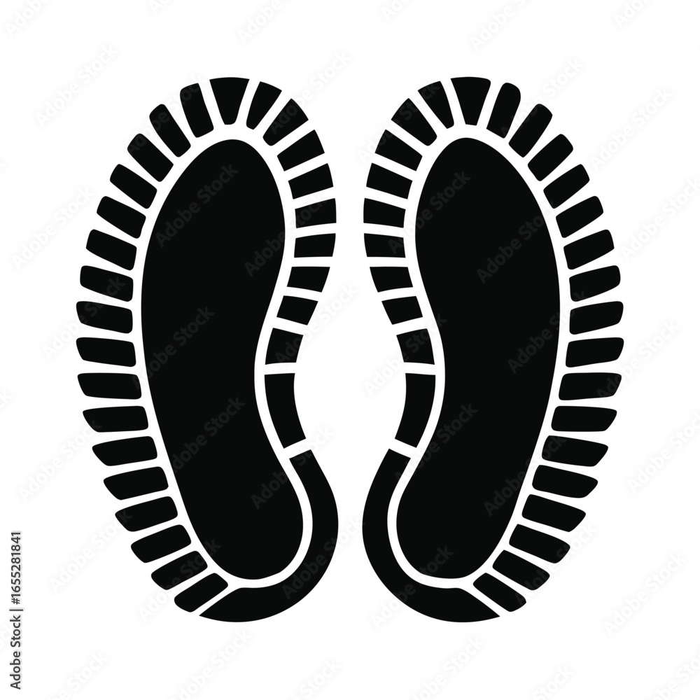 Fototapeta premium Boot, shoe print Patterns Vector. Muddy boot prints. Shoe prints Isolated on white background.