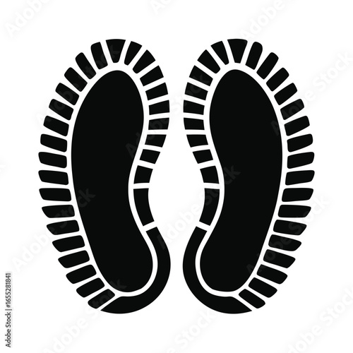 Boot, shoe print Patterns Vector.  Muddy boot prints. Shoe prints Isolated on white background.