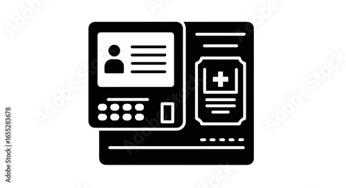 Object find healthcare kiosk near me automated medical services self service kiosk for health check up and information vector