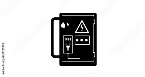 Object electrical panel box vector icon illustration for safety circuit breaker and power distribution system vector