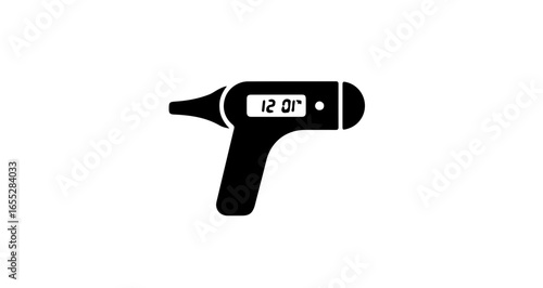 Object infrared ear thermometer for accurate temperature readings digital display medical device health and wellness vector