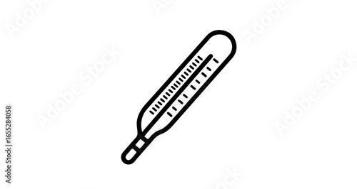 Object illustration of a clinical thermometer for measuring body temperature and fever diagnosis at home or hospital vector