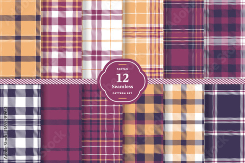 White, Bruise and Dusk seamless pattern set of 12