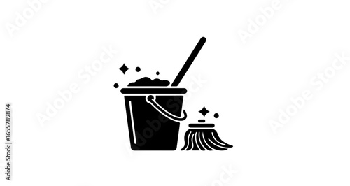 Object cleaning supplies and equipment for home cleaning services and janitorial maintenance and housekeeping tasks vector