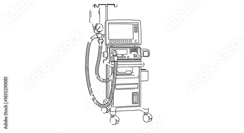 Object explore advanced hospital ventilator machine for respiratory support and critical care ventilation equipment needs today vector