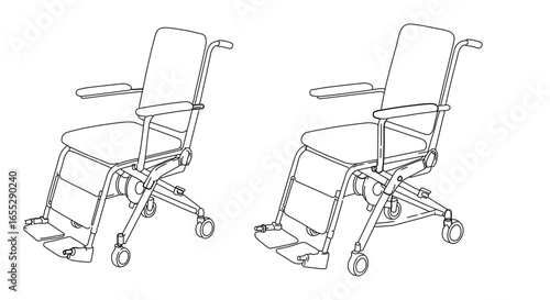 Object discover ergonomic commode shower chair options for elderly care and mobility assistance at home or hospitals vector