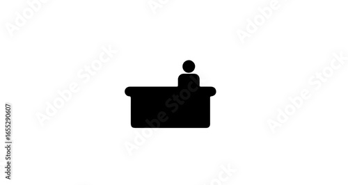 Object reception desk icon vector illustration for hotel front desk or office reception area service and information desk vector