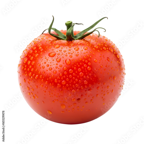 Wallpaper Mural Juicy Red Tomato: Vibrant Produce Photography,  Water Droplets, Fresh Vegetable Torontodigital.ca