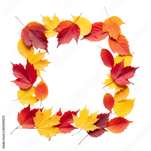 Autumn Leaf Frame: Vibrant Fall Colors for Design