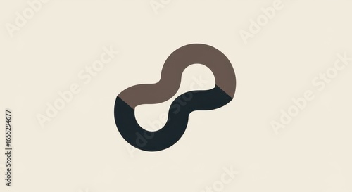 A minimalist abstract image of two interlocking shapes, one dark and one light, creating a strong, clean graphic contrast. The shapes are simple, geometric forms that fit together perfectly.