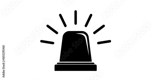 Object emergency siren vector icon illustration of warning light flashing alert symbol for police ambulance fire truck vector