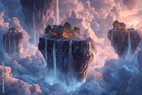 Surreal Floating Islands: A Mystical and Imaginative Landscape