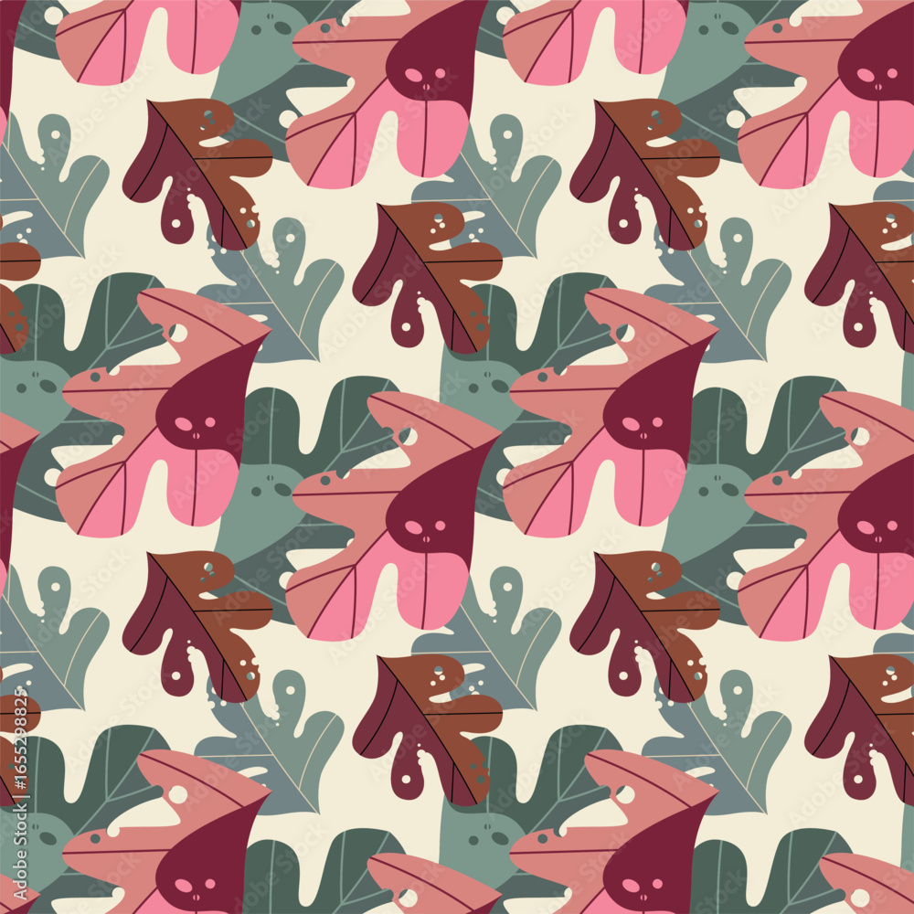 Obraz premium Green and Red Leaves Abstruct Background Vector Design