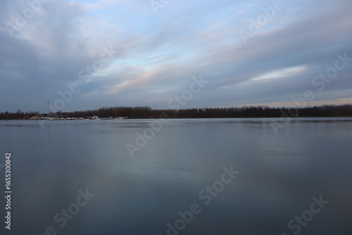 sunset over the river