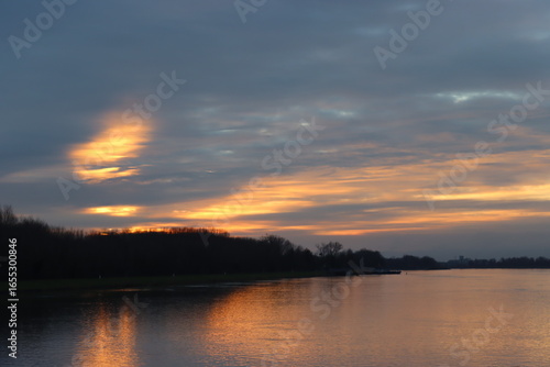 sunset on the river