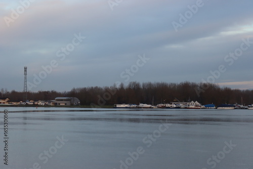 view of the river in winter