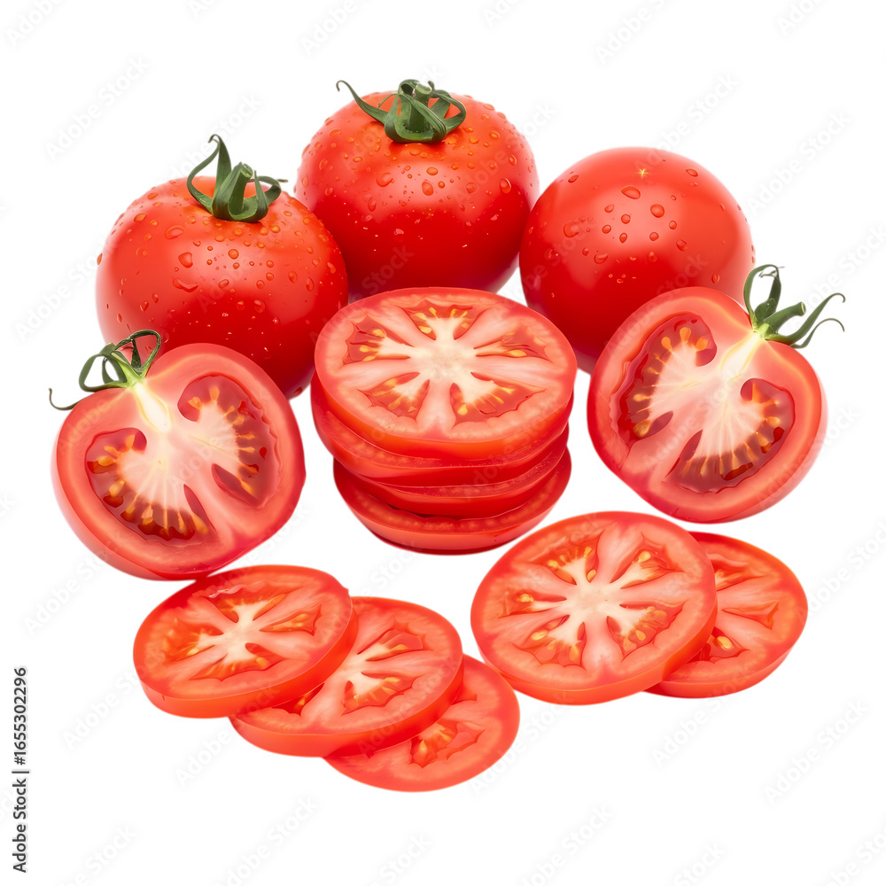 Fototapeta premium Juicy Red Tomatoes: Vibrant Produce Photography