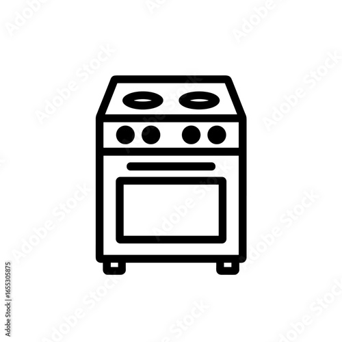 Simple line icon of a kitchen stove oven appliance