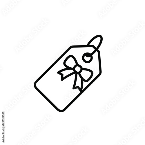 Elegant gift tag with a charming bow, perfect for adding a touch of sophistication to any special occasion or product.