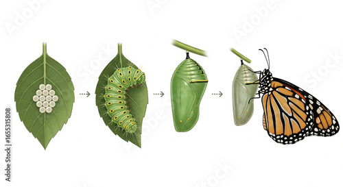 Butterfly metamorphosis process