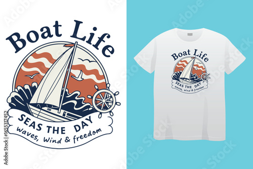 Great adventure sailor graphic vector art t-shirt design print