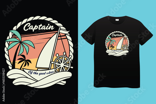 Thousand miles sailor graphic vector art t-shirt design print