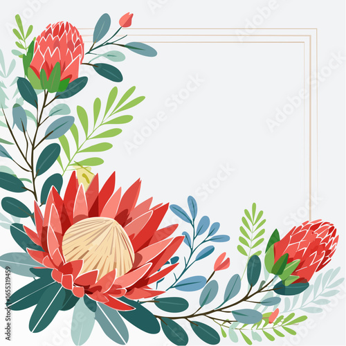 Floral Corner Design With Protea Flowers