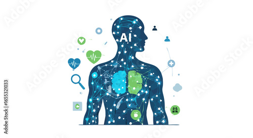 Artificial intelligence integrated with healthcare for diagnostic solutions, advanced medical technology and innovative treatments for human