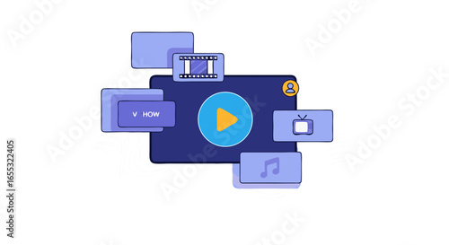 Illustration of a digital platform for multimedia content consumption and creation platform