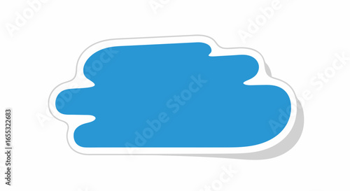 Stylized blue cloud with a white border on a plain backdrop, a simplistic weather icon graphic